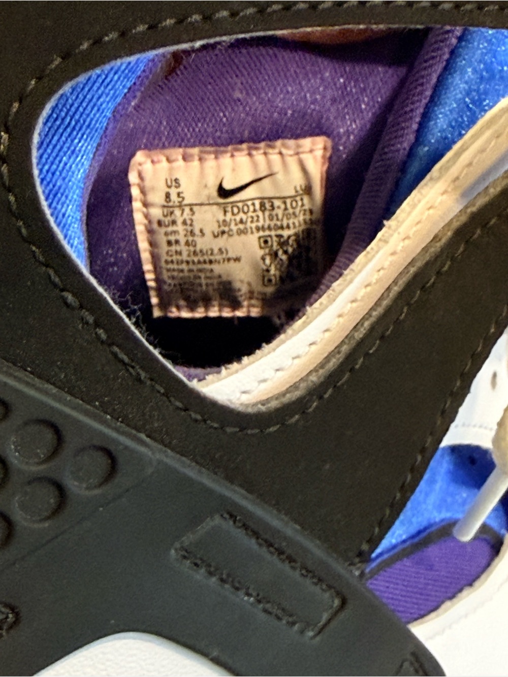 Nike Air Huarache – White/Blue/Purple – Men’s 8.5 - Picture 4 of 6